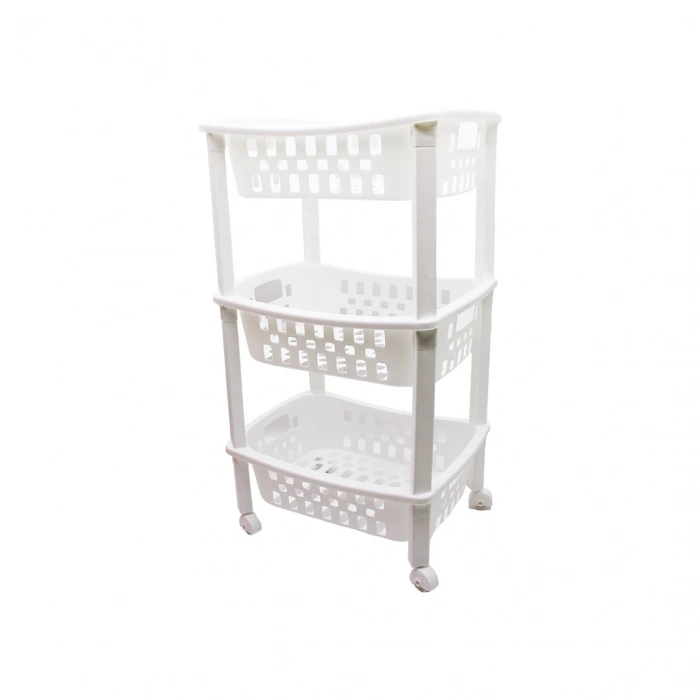 3 KATLI SEPET DÜZENLEYİCİ  - RAF ÜNİTESİ TEKERLEKLİ 400X295X700MM (5047)