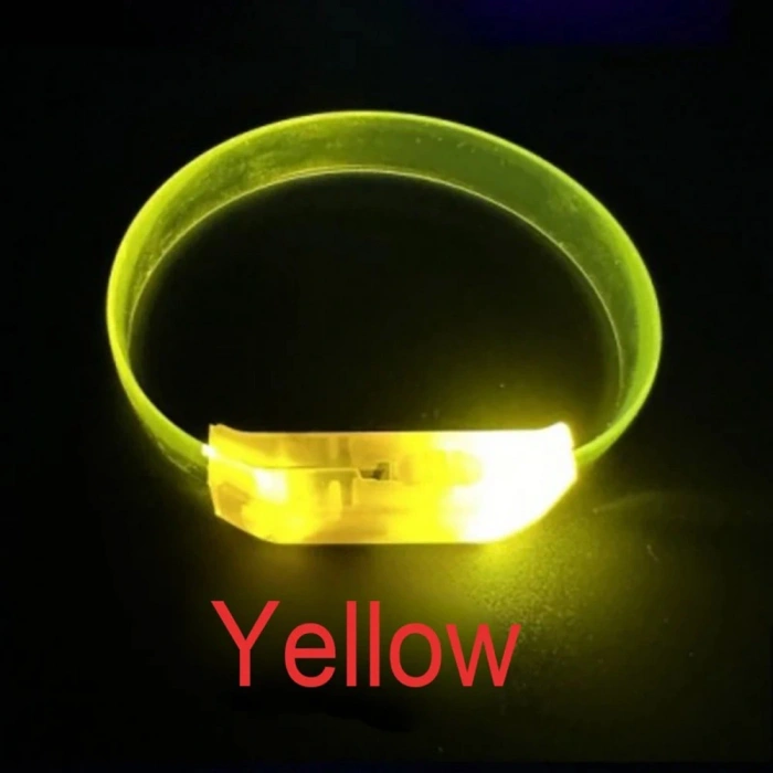 3 Modlu Pilli LED Işıklı Esnek Parti Bilekliği Sarı (5047)