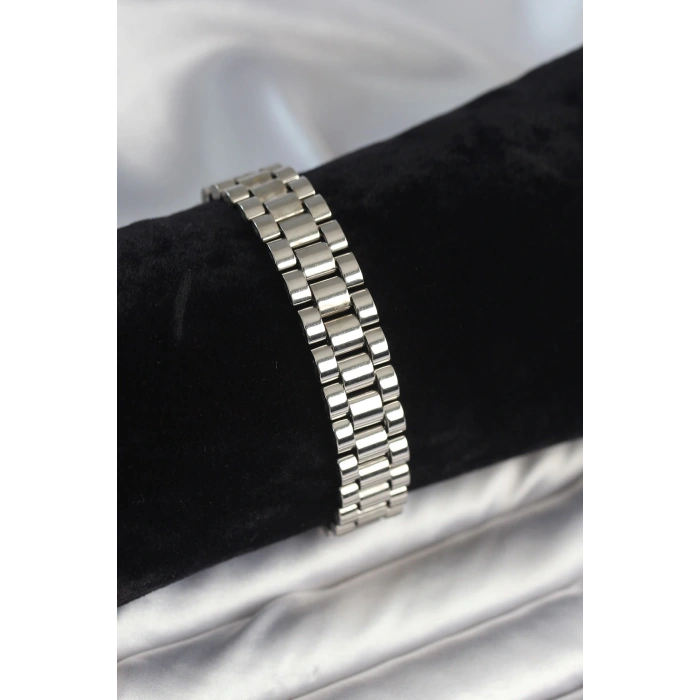 Mey İthalat® 316L Çelik Gümüş Renk 12 mm Kalınlık Erkek Bileklik