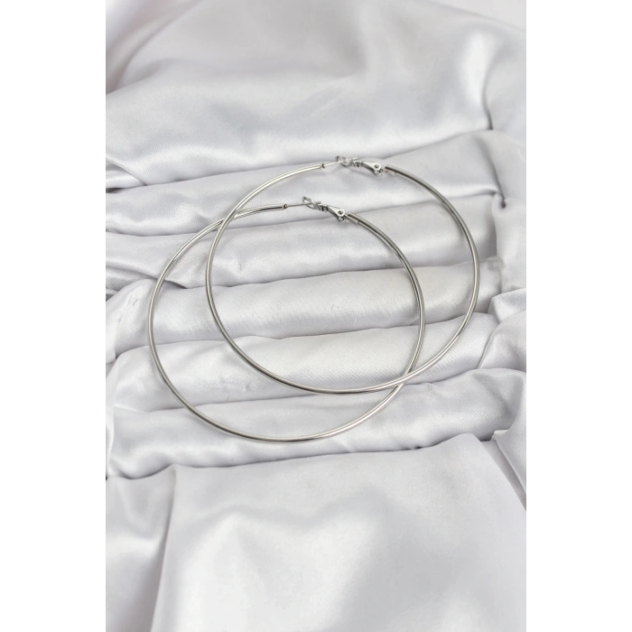 Mey İthalat® 316L Çelik Gümüş Renk 75 mm Halka Küpe