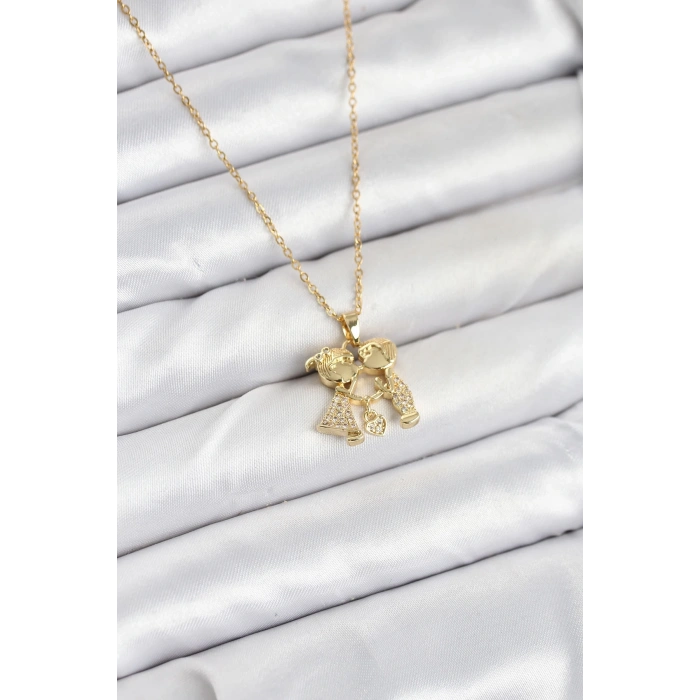 316L Çelik Zincir Gold Renk Erkek Kız Model Kadın Kolye