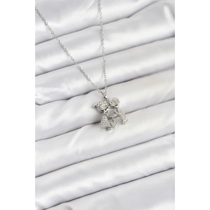 316L Çelik Zincir Gümüş Renk Erkek Kız Model Kadın Kolye