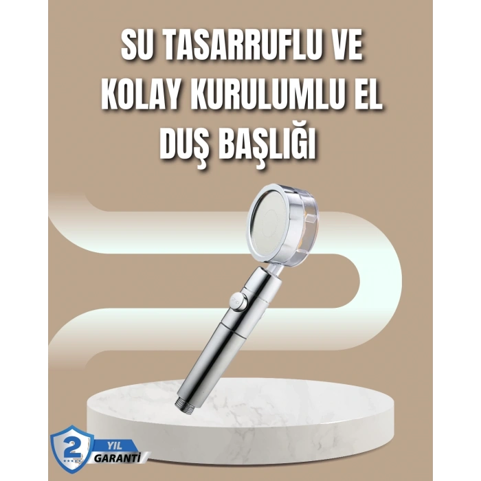 Mey İthalat® 360° Ayarlanabilir Çok Fonksiyonlu Duş Başlığı