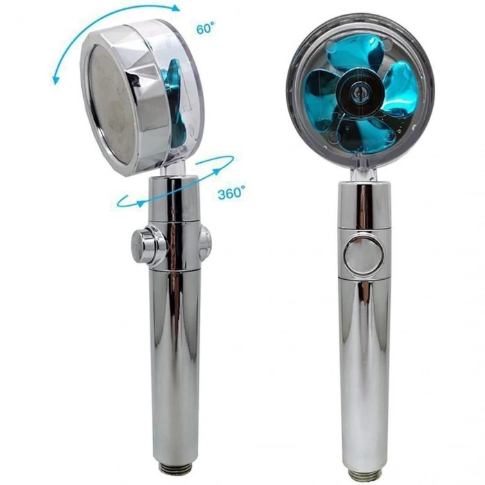 Mey İthalat® 360 Derece Dönebilen Pervaneli Turbo  Duş Başlığı