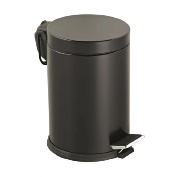 3LT SİYAH PEDALLI METAL ÇÖP KOVASI (5047)