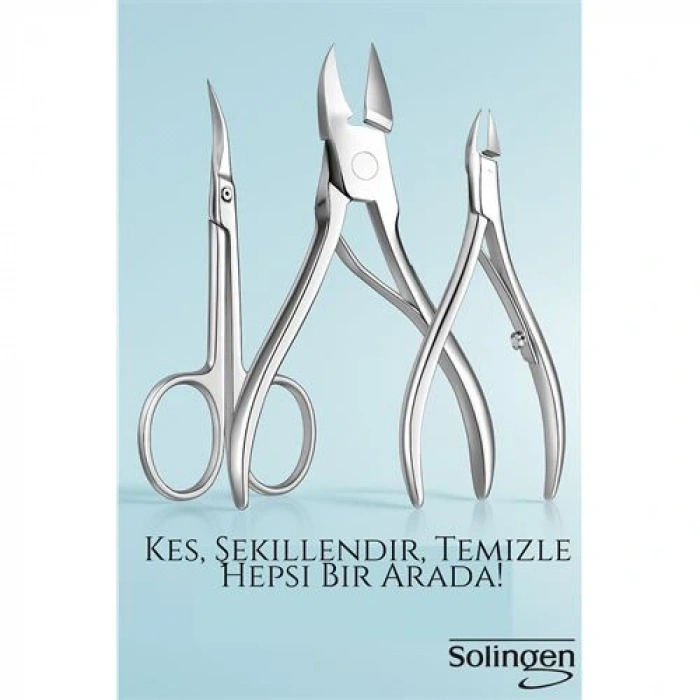 3’lü Paslanmaz Manikür Seti – Tırnak Makası, Et Pens, Kavisli Makas | Evde Profesyonel Bakım