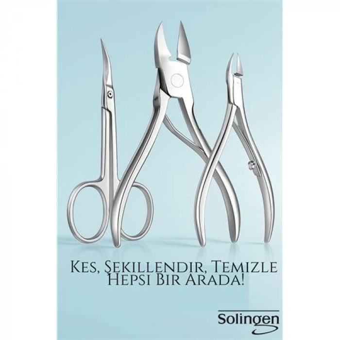 3’lü Paslanmaz Manikür Seti – Tırnak Makası, Et Pens, Kavisli Makas | Evde Profesyonel Bakım