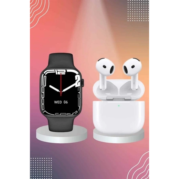 Mey İthalat® 3.Nesil TWS Bluetooth Kulaklık ve Dokunmatik Ekran Akıllı Saat Sesli Görüşme