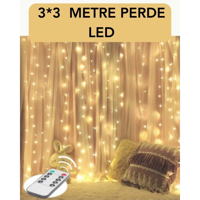 Mey İthalat® 3x3 Metre Perde LED Işık – Parti ve Bahçe Dekorasyonu