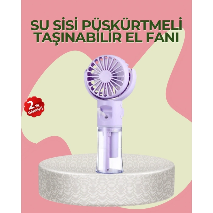 Mey İthalat® 4 Kademeli Serinletici Su Buharlı El Vantilatörü