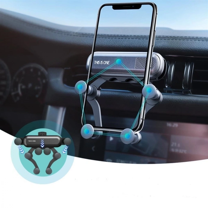 4 Nokta Destekli Araç İçi Cep Telefonu Sabitleyici Tutucu Aparat (5047)