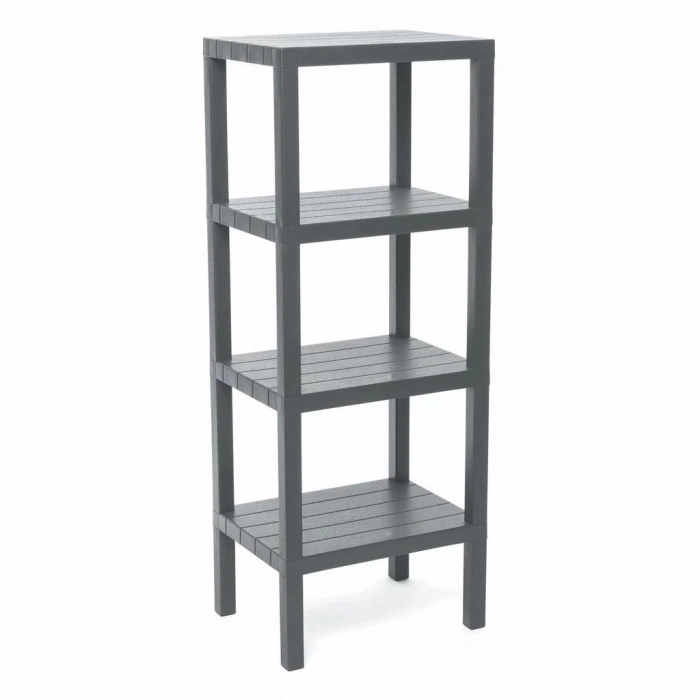 4 RAFLI GRİ MODÜLER ÜNİTE PLASTİK 38x29x100 cm (5047)