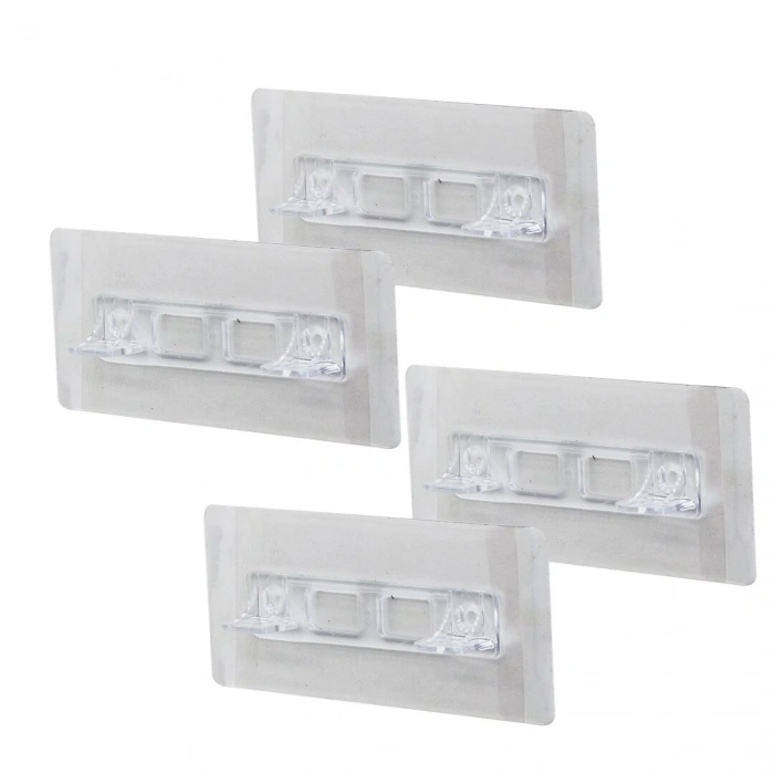 4PCS  RAF AYAK APARATI   ŞEFFAF PVC YAPIŞKANLI + VİDALANABİLİR   2X10CM (5047)