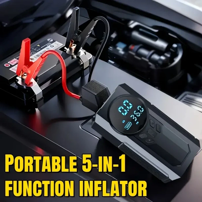 4’ü 1 Arada Lastik Şişirici – Akü Takviyesi – Powerbank – Led Işık (5047)