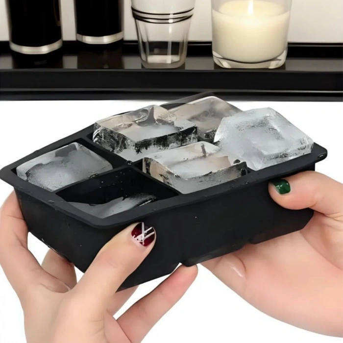 6&apos;lı XL Küp Şeklinde Silikon Kolay Çıkabilen Buz Kalıbı (5047)