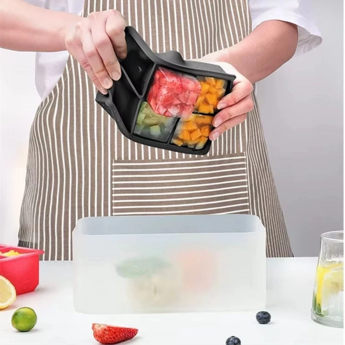 6&apos;lı XL Küp Şeklinde Silikon Kolay Çıkabilen Buz Kalıbı (5047)