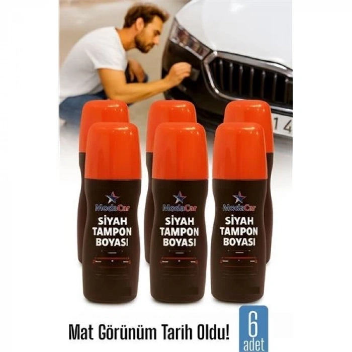 6 LI Siyah Tampon Boyası Solmuş ve Matlaşmış Tamponlar İçin Hızlı Yenileme