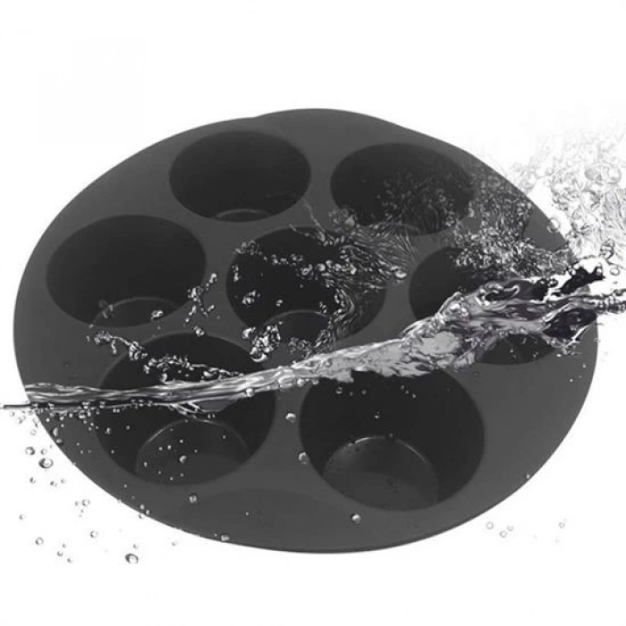 7 Gözlü Silikon Çok Amaçlı Airfryer Muffin Cupcake Kek ve Çörek Pişirme Kalıbı (5047)