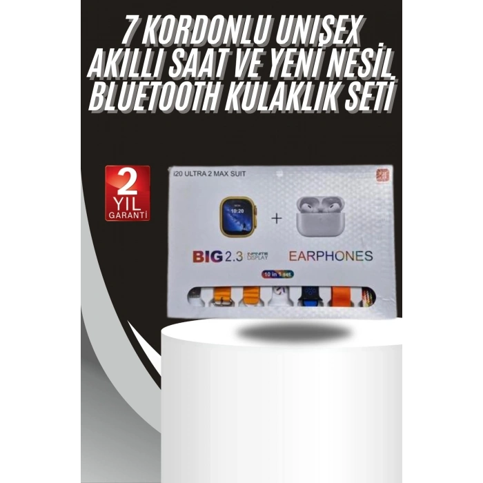 Mey İthalat® 9 Ultra Akıllı Saat 49mm 2inç Ekran 7 Kordonlu ve Bluetooth Kulaklık