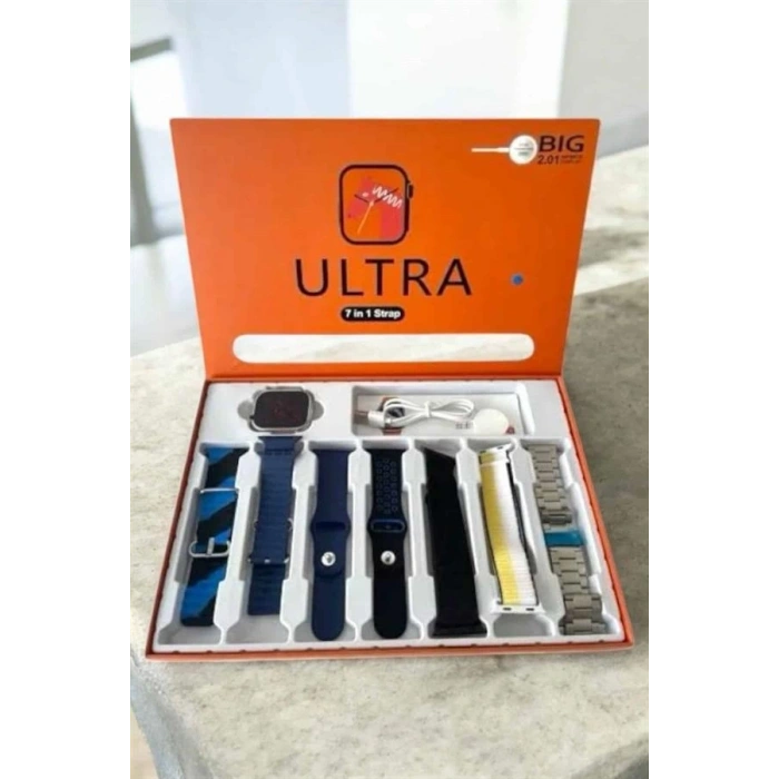 Mey İthalat® Akıllı Saat 7 Kordonlu Bildirim Görebilen Metal Kordon GPS Özelliği