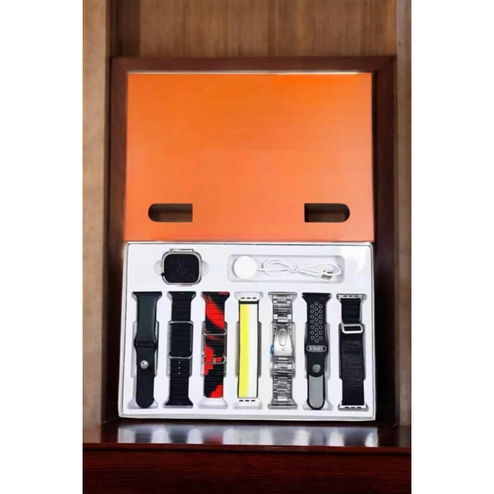 Mey İthalat® Akıllı Saat 7 Kordonlu Bildirim Görebilen Metal Kordon GPS Özelliği