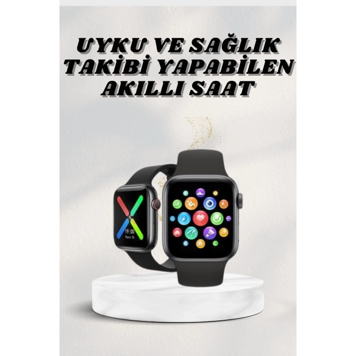 Mey İthalat® Akıllı Saat Wireless Şarj Yüksek Çözünürlüklü Müzik Dinleme Sesli Cevaplama