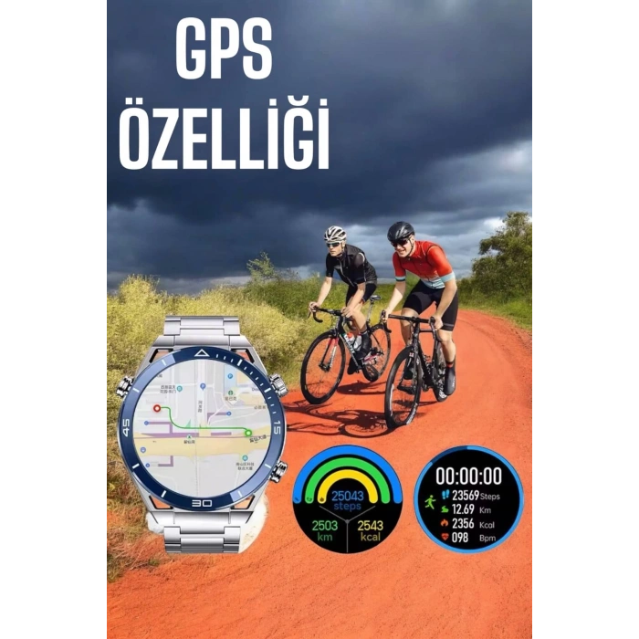 Mey İthalat® Akıllı Saat Yeni Nesil 2024 Model Metal Kordonlu Bluetooth Bağlantılı