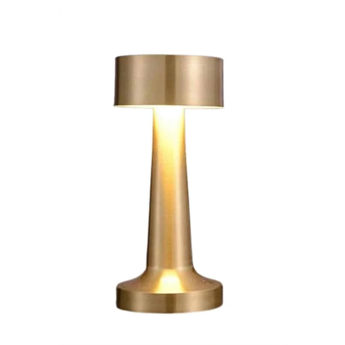 Altın Rengi Masa ve Gece Lambası Dokunmatik Şarjlı Masa Lambası