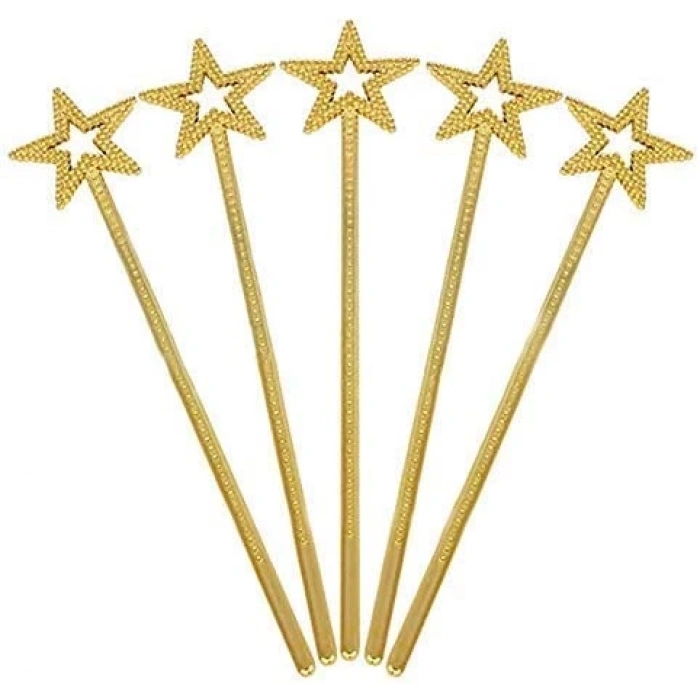 Altın Renk Yıldız Peri Asası Peri Değneği 34 cm 1 Adet (5047)