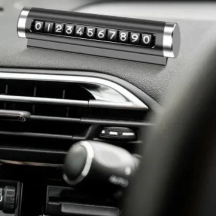 Alüminyum Kasa Siyah Renk Çevirmeli Araç Içi Telefon Numaratörü Park Oto Numaratörü (5047)