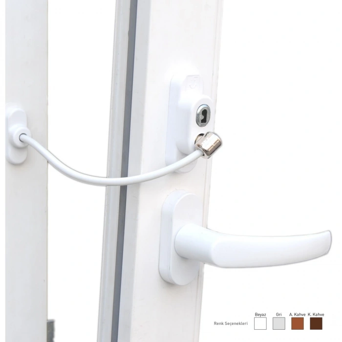 Anahtarlı Halatlı Pvc Kapı Pencere Emniyet Kilidi (5047)