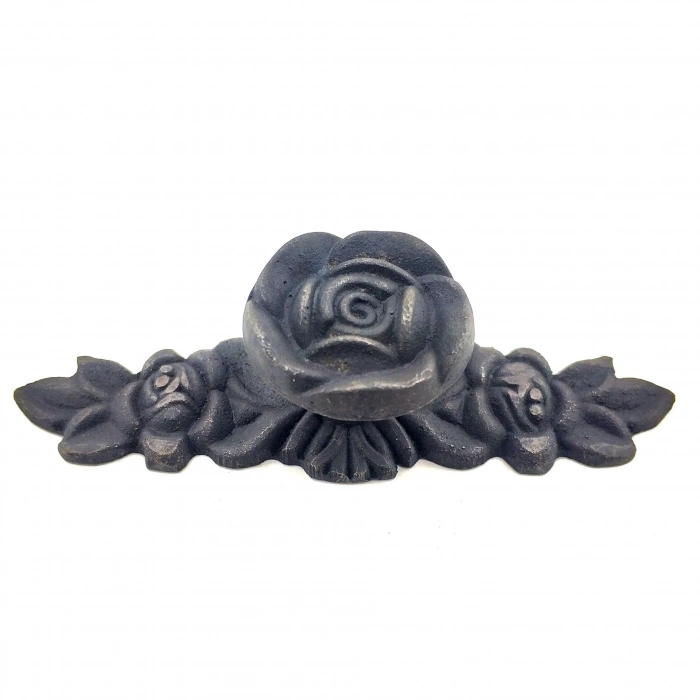 Antika Tarz Dekoratif Pirinç Gül Düğme - 30x100 Mm, Oksit