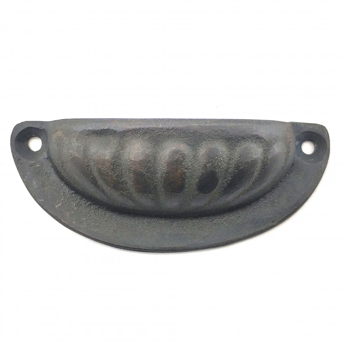 Antika Tarz Dekoratif Pirinç İstiridye Tas Mobilya Kulbu - 37x87 Mm, Oksit