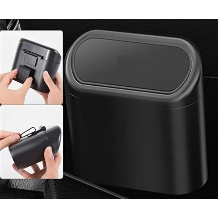 Araba Çöp Kutusu Kapaklı Organizer Siyah (5047)