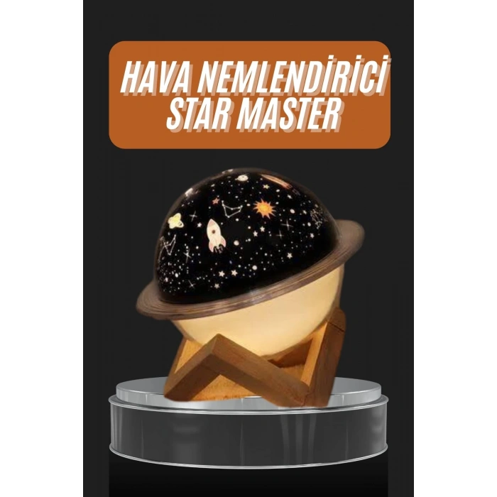 Mey İthalat® Aromaterapi Hava Nemlendirici Gece Lambası Uzay Model Satürn Oda Kokusu