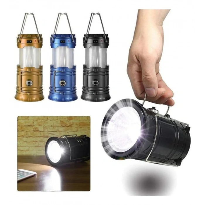 Avcı Feneri Kamp Lambası Şarjlı USB Girişi Solar (5047)