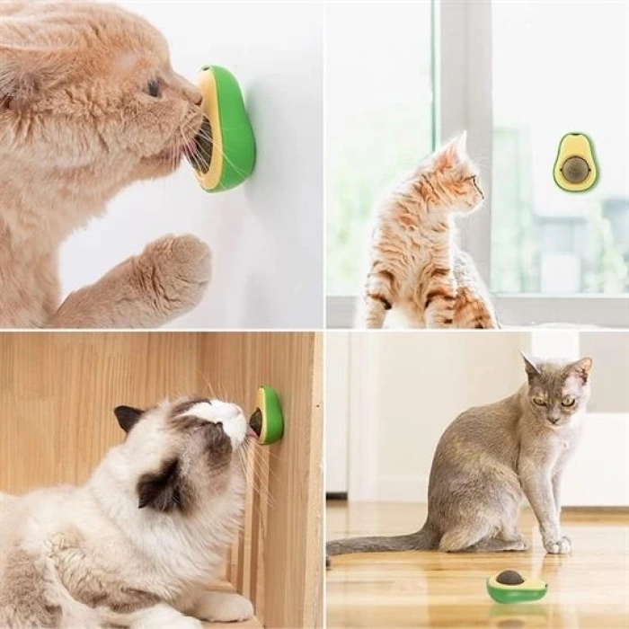 Avokado Model Yapışkanlı Kedi Oyuncağı Yenilebilir Kedi Nanesi Otu (5047)