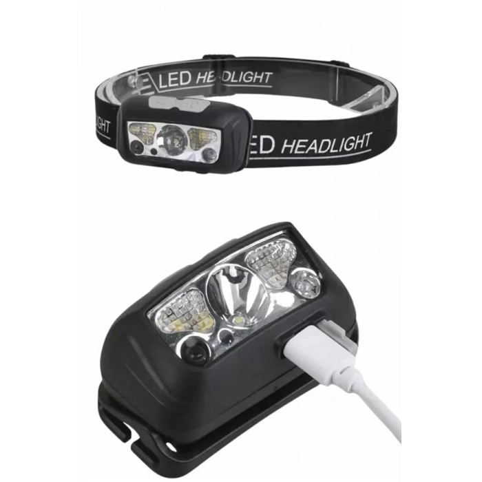 Mey İthalat® Ayarlanabilir Kafa Lambası Type-C Şarjlı Kompakt Kamp Lambası