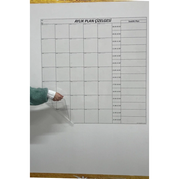 Aylık Planlayıcı Manyetik Duvar Stickerı Takvim Plan Çizelgesi (5047)