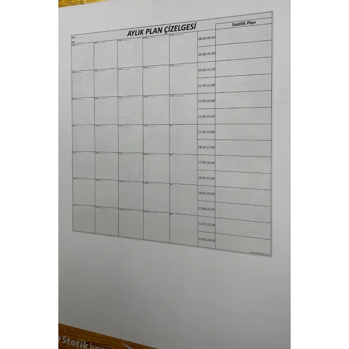 Aylık Planlayıcı Manyetik Duvar Stickerı Takvim Plan Çizelgesi (5047)