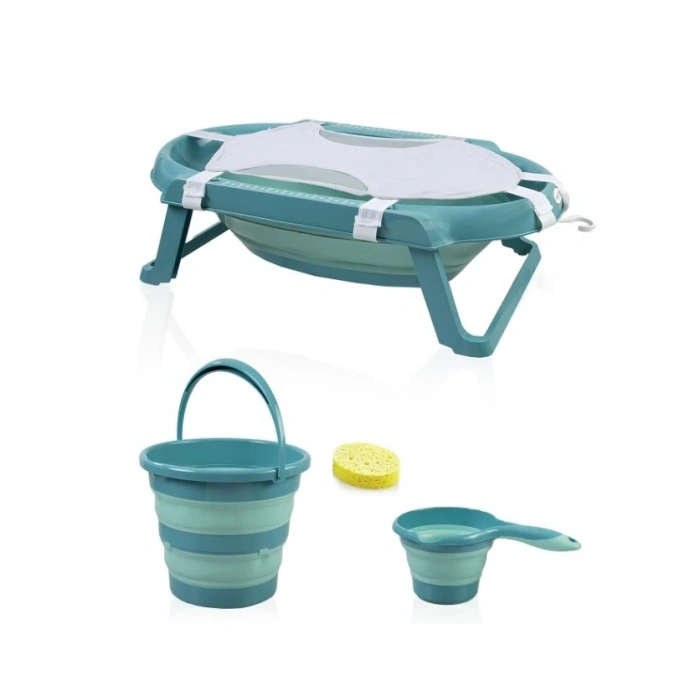 BabyJem Katlanır Banyo 5Li Küvet Seti 596 Turkuaz
