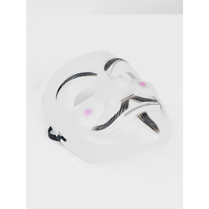 Beyaz Renk Pembe Yanaklı İthal V For Vendetta Maskesi (5047)