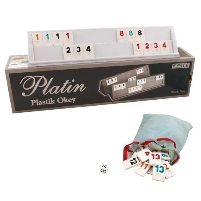 Mey İthalat® 1010211 Platin Plastik Okey Takımı -Starokey