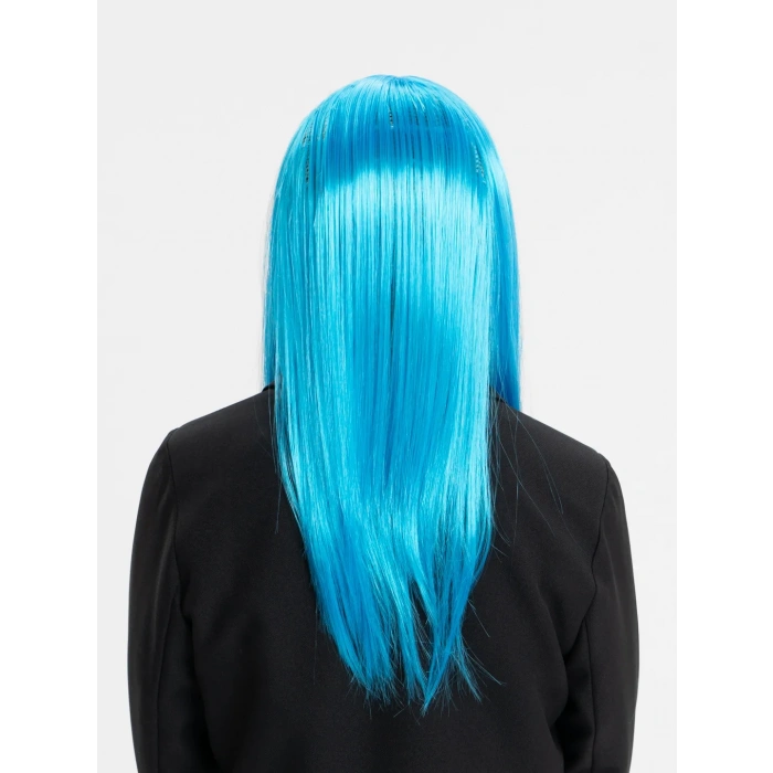 Mey İthalat® Açık Mavi Renk Uzun Düz Parti Peruğu