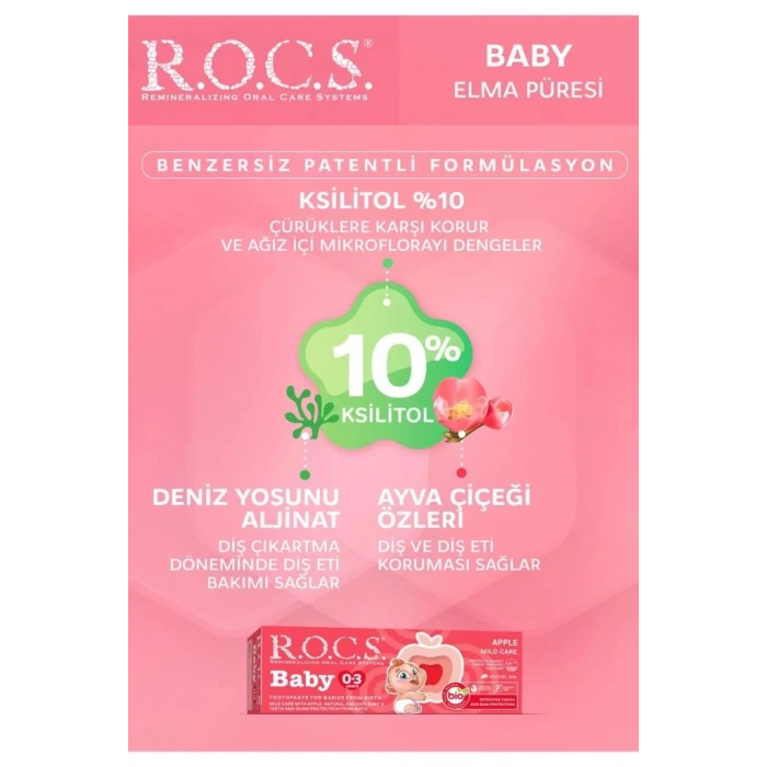 Mey İthalat®  .Baby Diş Macunu 0-3 Yaş 35 ml Elma