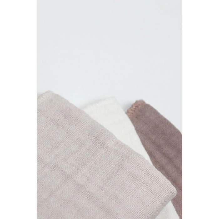 Mey İthalat® 6lı Müslin Mendil 20x20 cm 90106 Taş Ekru Antrasit
