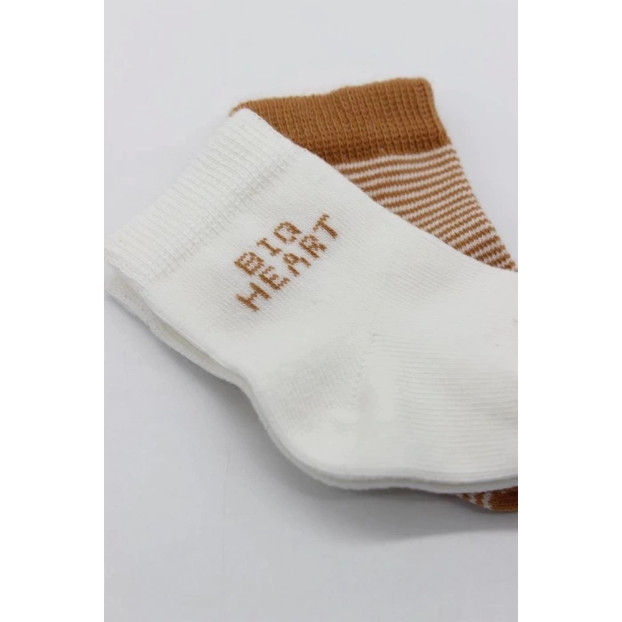 Mey İthalat®   2Li Big Heart Penye Soket Çorap 10117 Hardal