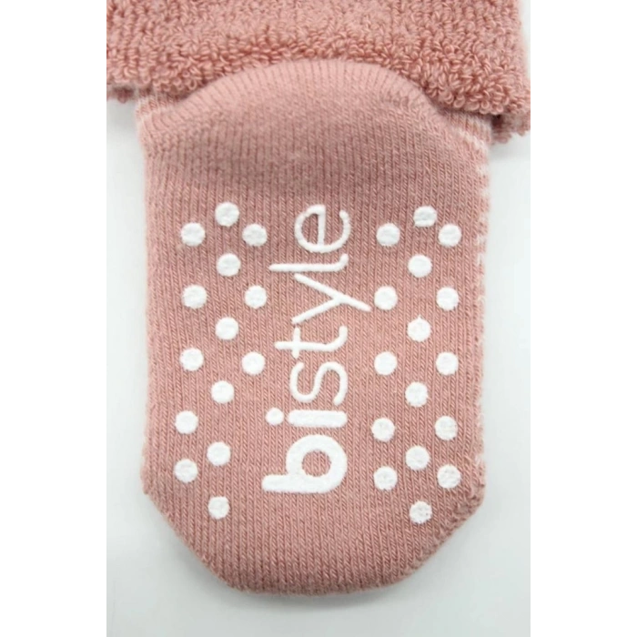Bistyle Çemberli Kaymaz Havlu Soket Çorap 2Li BS10503 Pudra Pembe