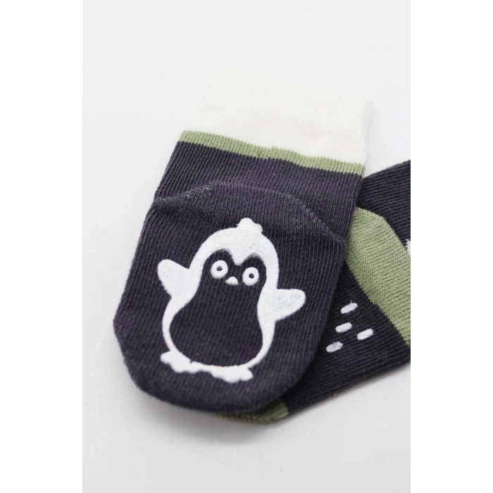 Mey İthalat®   Hayvan Figürlü Kaymaz Erkek Soket Çorap 2Li BS10119 Antrasit