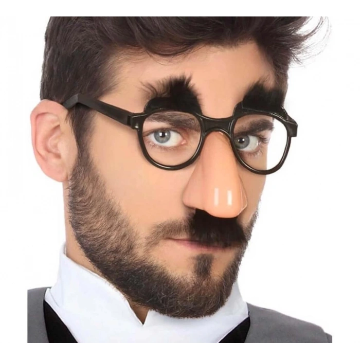 Eğlenceli Kılık Değiştirme Kaş Bıyık Mizah Gözlüğü 9x13 cm